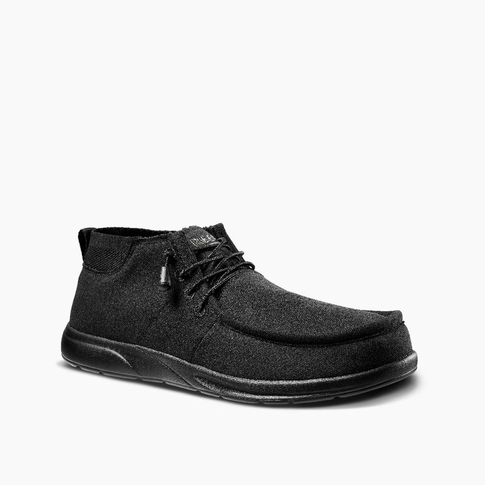 Reef Men's Cushion Coast Mid - Slip-On Shoes Black | 07854-UNPI